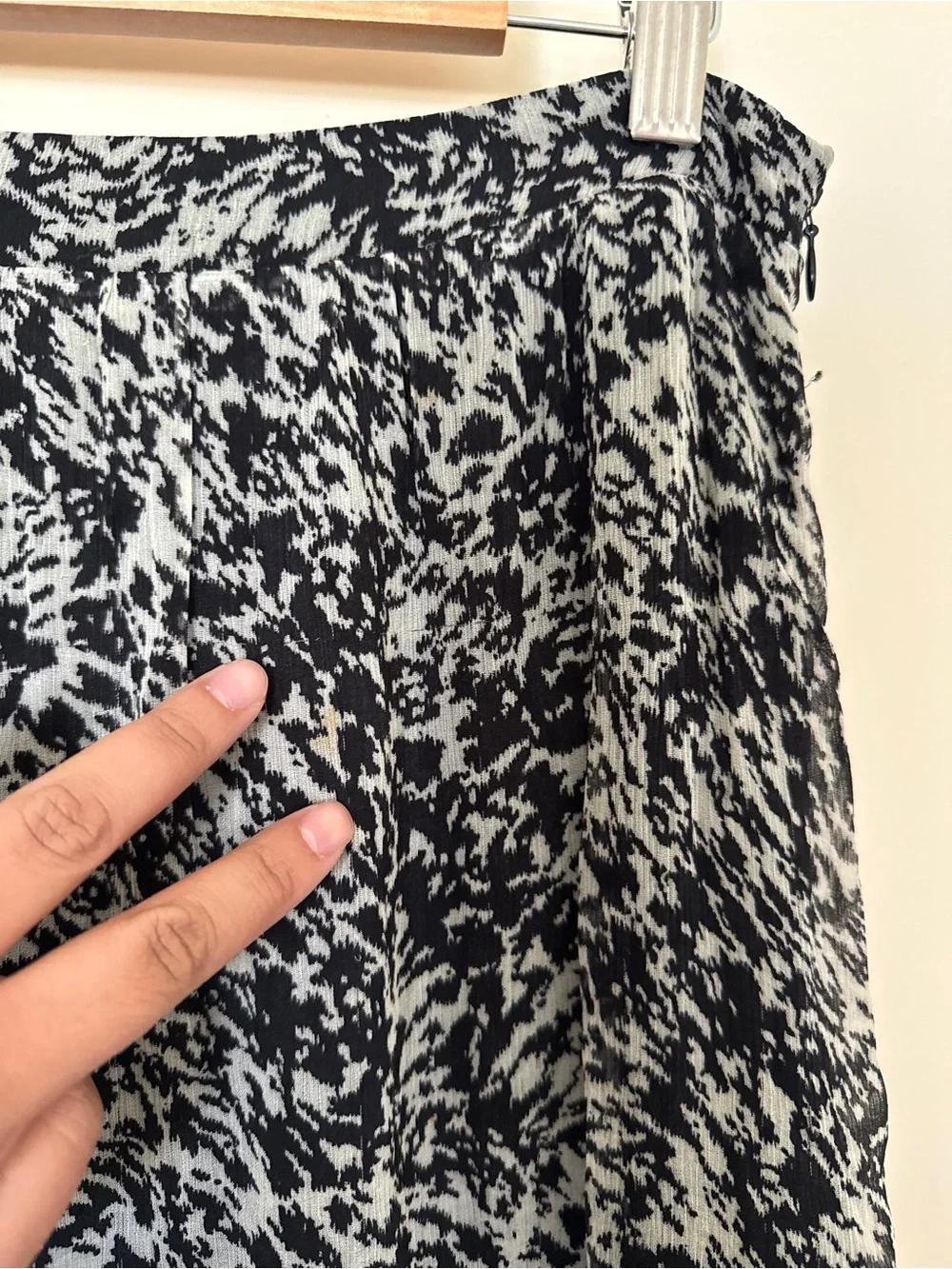 ba&sh Elliot Animal Print Midi Skirt - Black/White Size S